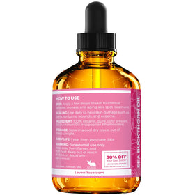 Close-up of Leven Rose amber glass bottle neck and glass stopper, preserves freshness