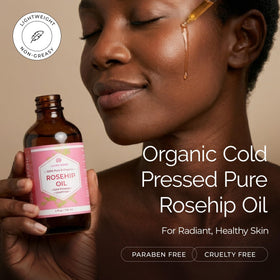 Leven Rose dropper releasing a precise oil drop for easy dosing