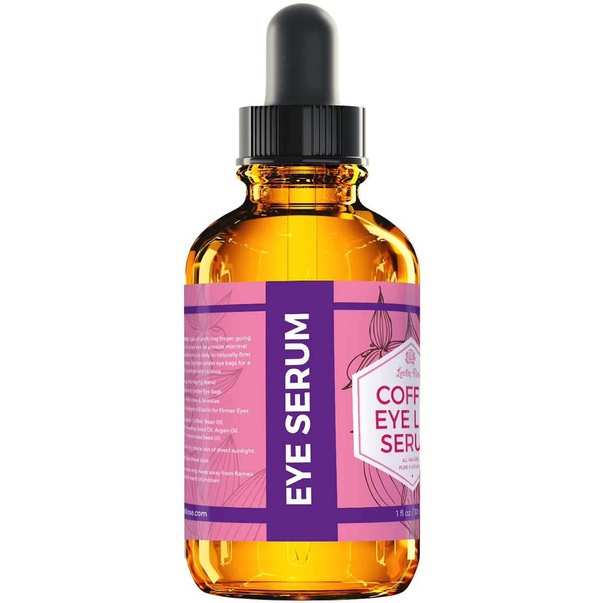 Leven Rose applying serum with fingertip near eye, illustrates gentle application benefit