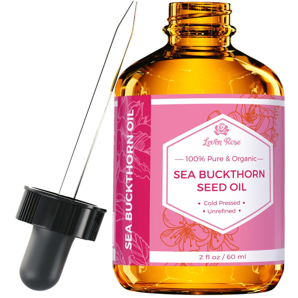 Leven Rose front bottle view showing amber glass and label, protects oil potency