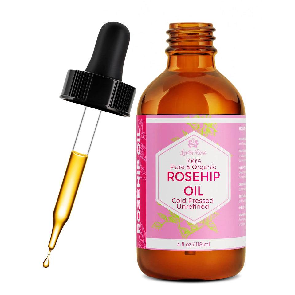 Leven Rose front bottle showing label and amber glass for freshness