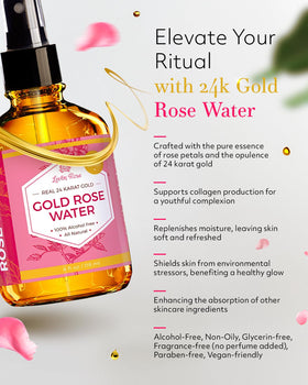 Leven Rose close-up of suspended 24K gold particles adding luminous glow