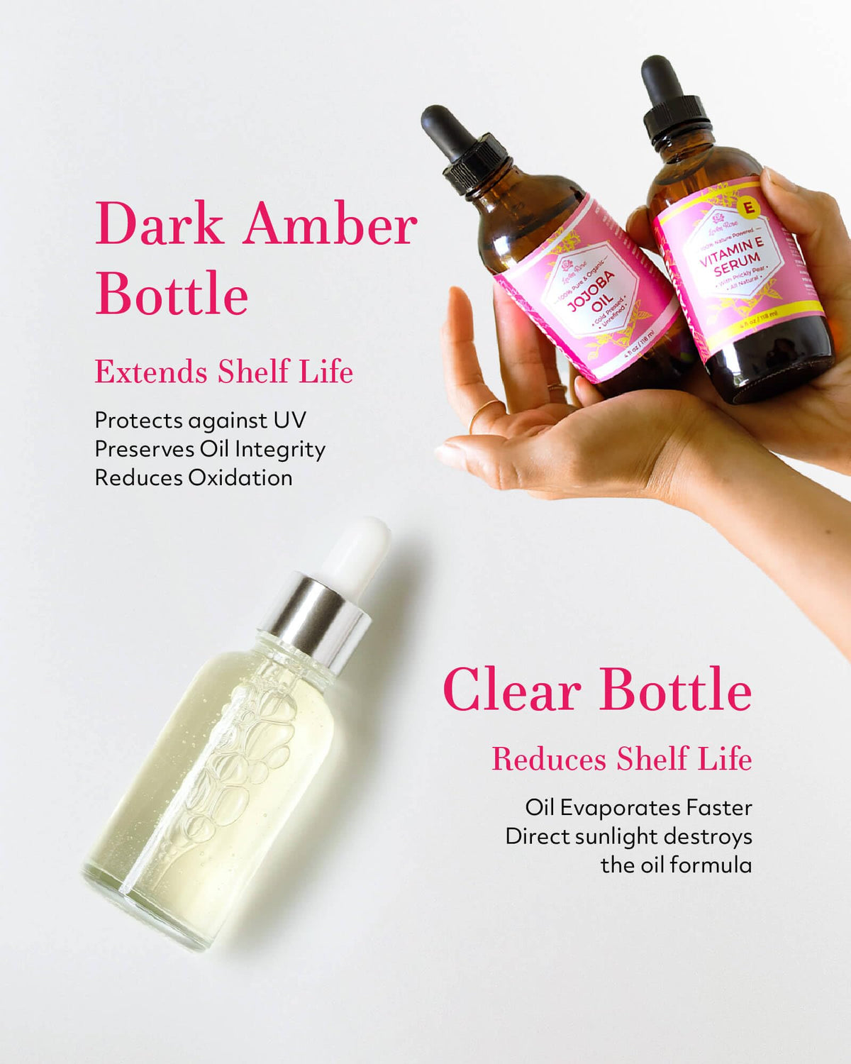 Leven Rose oil applied to hair mid-lengths showing improved manageability benefit