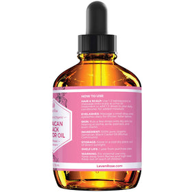 Leven Rose used as hot-oil treatment on hair demonstrating nourishment and shine
