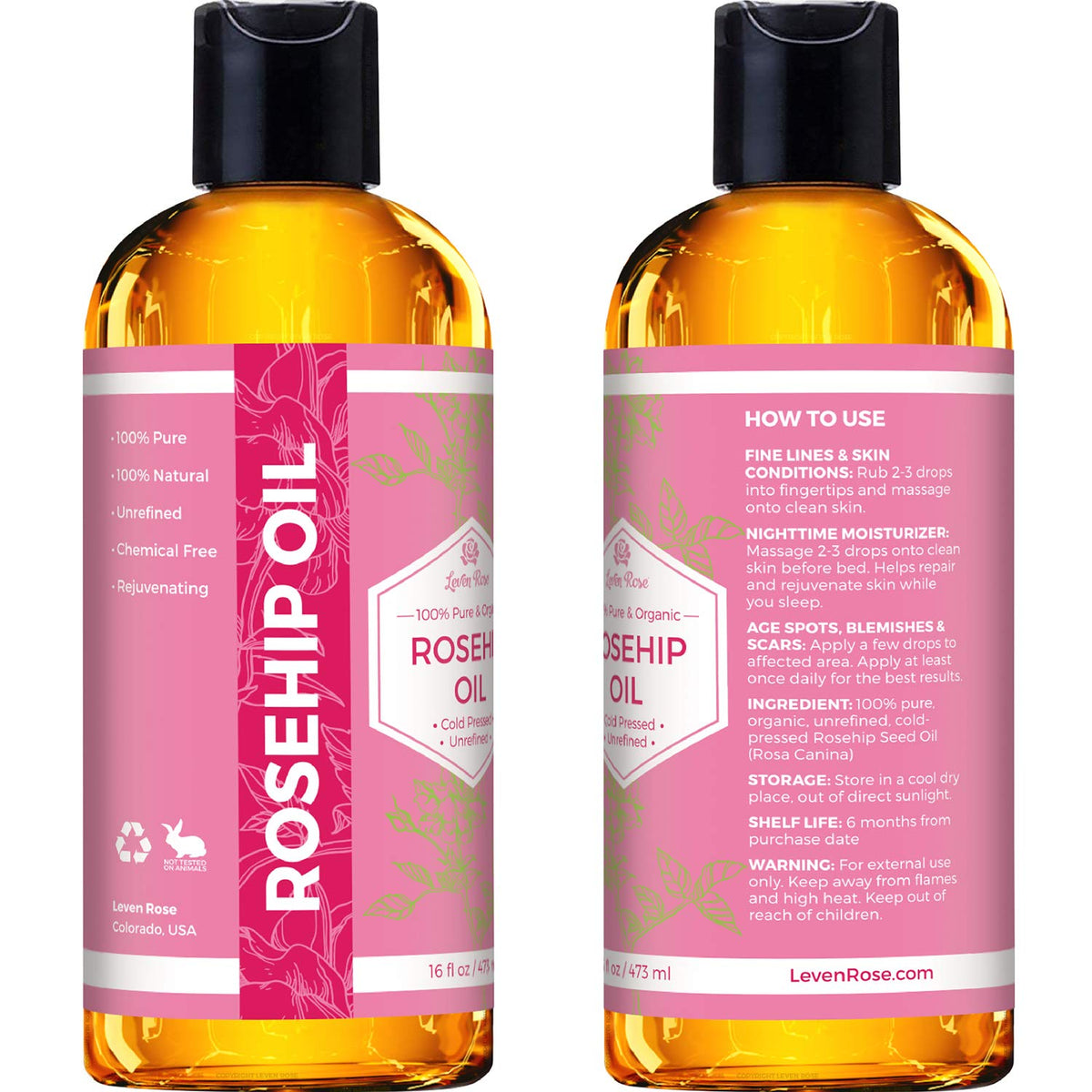 Leven Rose bottle on bedside table illustrating nighttime moisturization routine