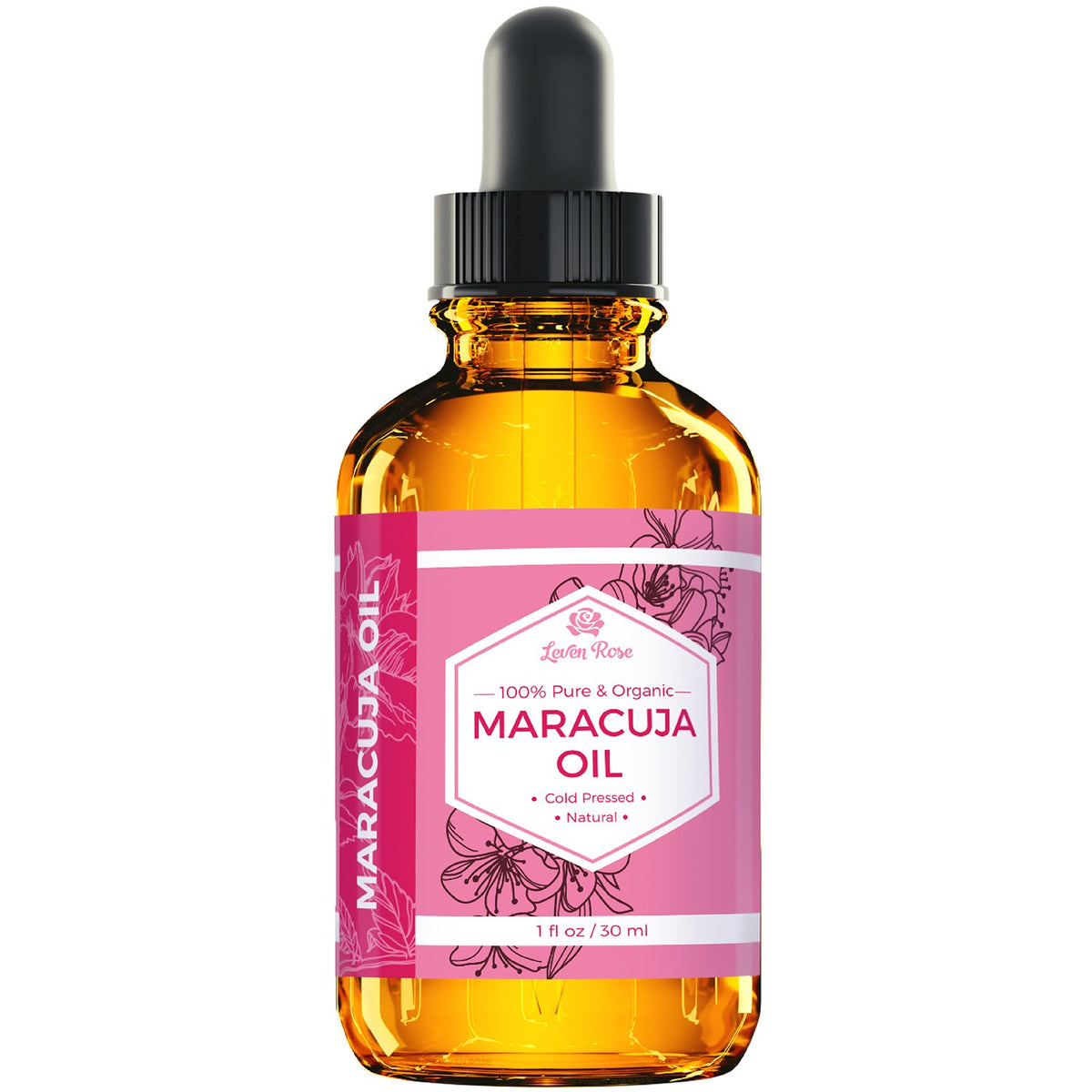 Leven Rose maracuja oil amber glass close-up preserving freshness