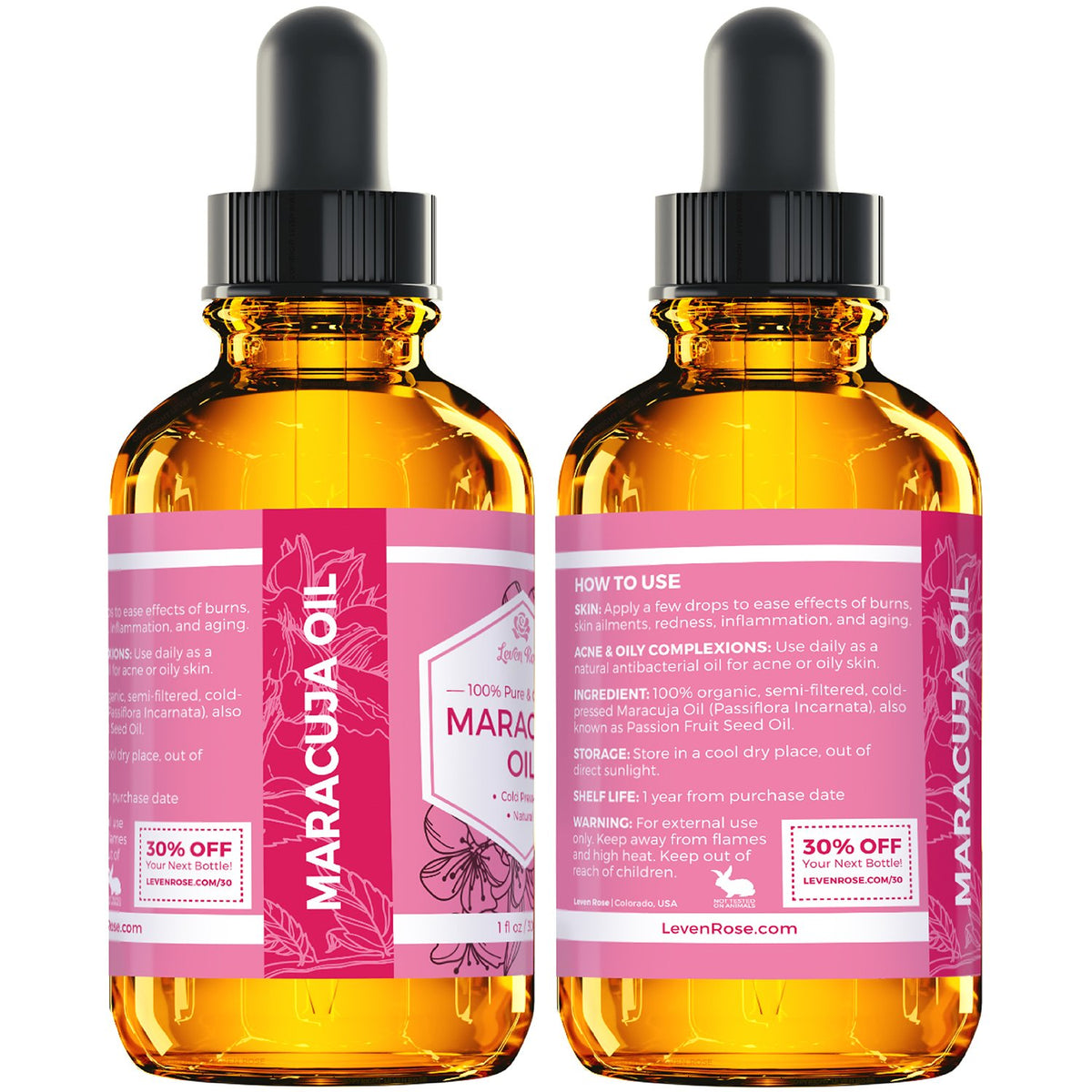 Leven Rose maracuja oil applied to hair ends for smooth shine