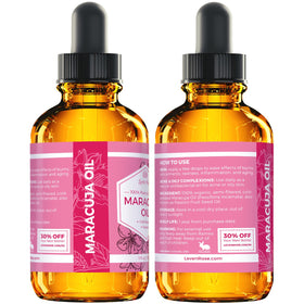 Leven Rose maracuja oil applied to hair ends for smooth shine