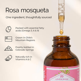 Leven Rose oil texture on hand demonstrating fast absorption benefit