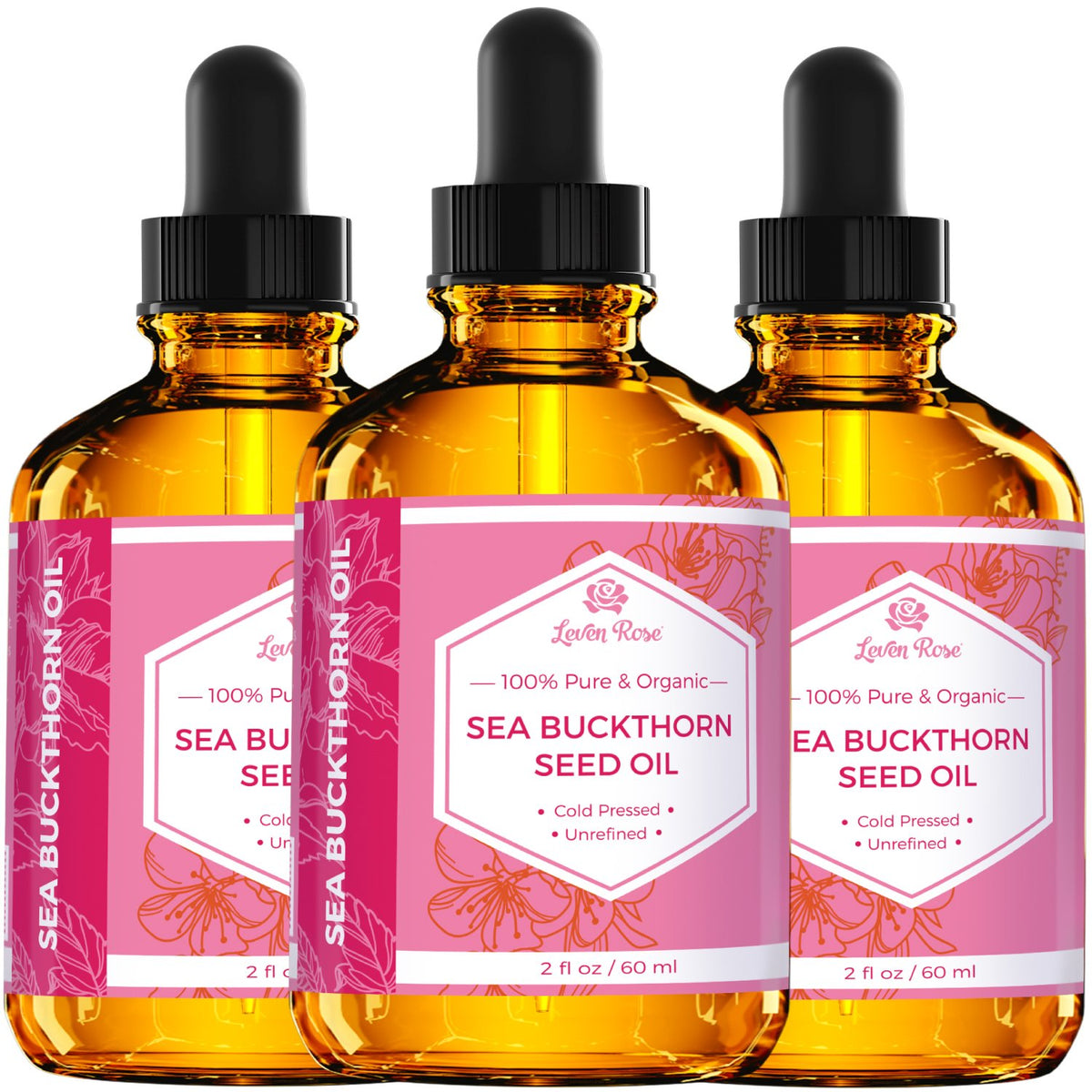 Leven Rose packaging with ingredient list visible, communicates clean formulation