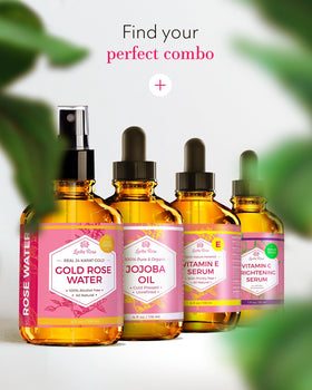 Leven Rose bottle set among fresh rose petals emphasizing botanical purity