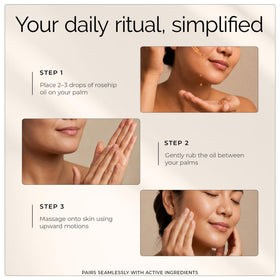 Leven Rose application on cheek demonstrating hydration benefit