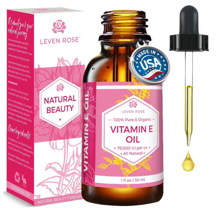 Leven Rose front bottle showing label and 1 oz size, clear benefit moisturizing