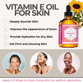 Leven Rose pipette dispensing vitamin E oil for precise, mess-free application
