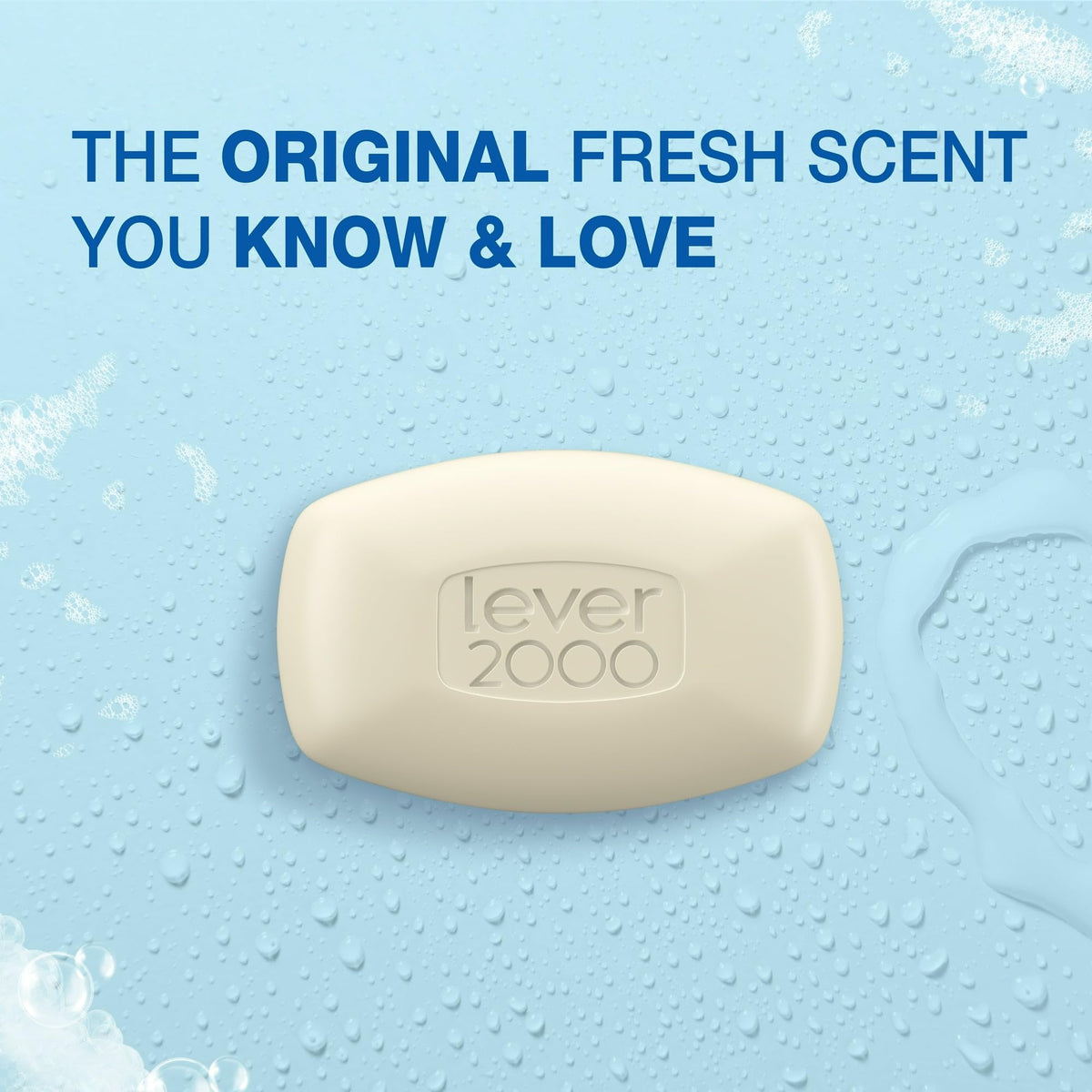 Lever 2000 bar lather closeup showing rich foam and effective cleansing
