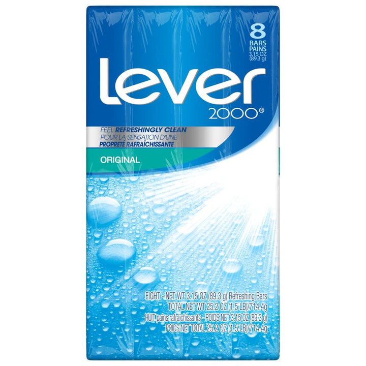 Lever 2000 front packaging showing eight bars and clear value