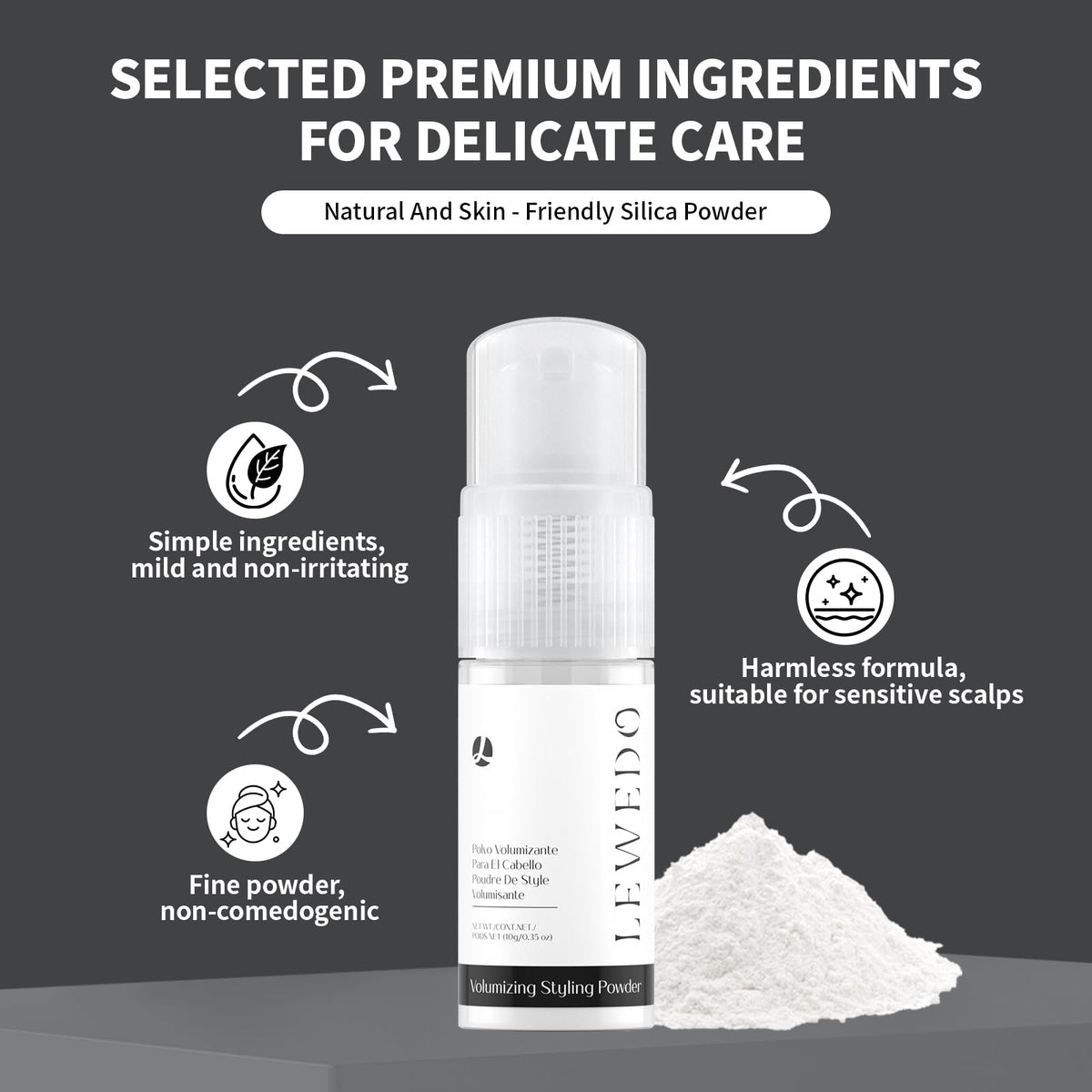 lewedo ingredient label view highlighting gentle, safe components