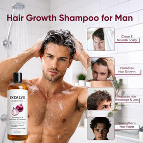 Lexenic Excalvo rosemary and red onion ingredients highlighting natural support