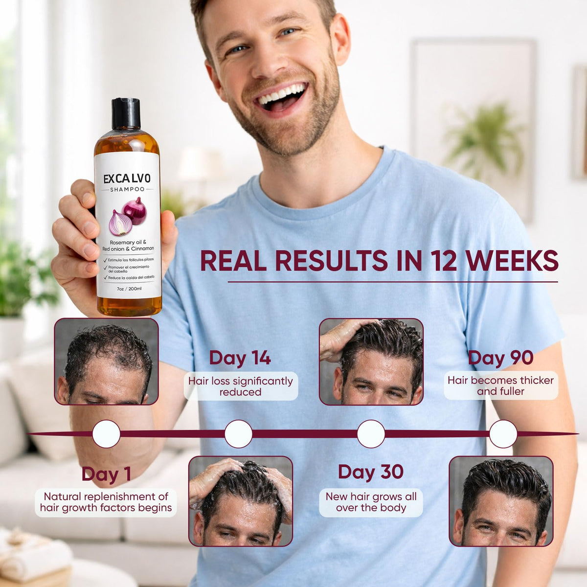 Lexenic Excalvo lather in hands illustrating easy application and gentle cleanse