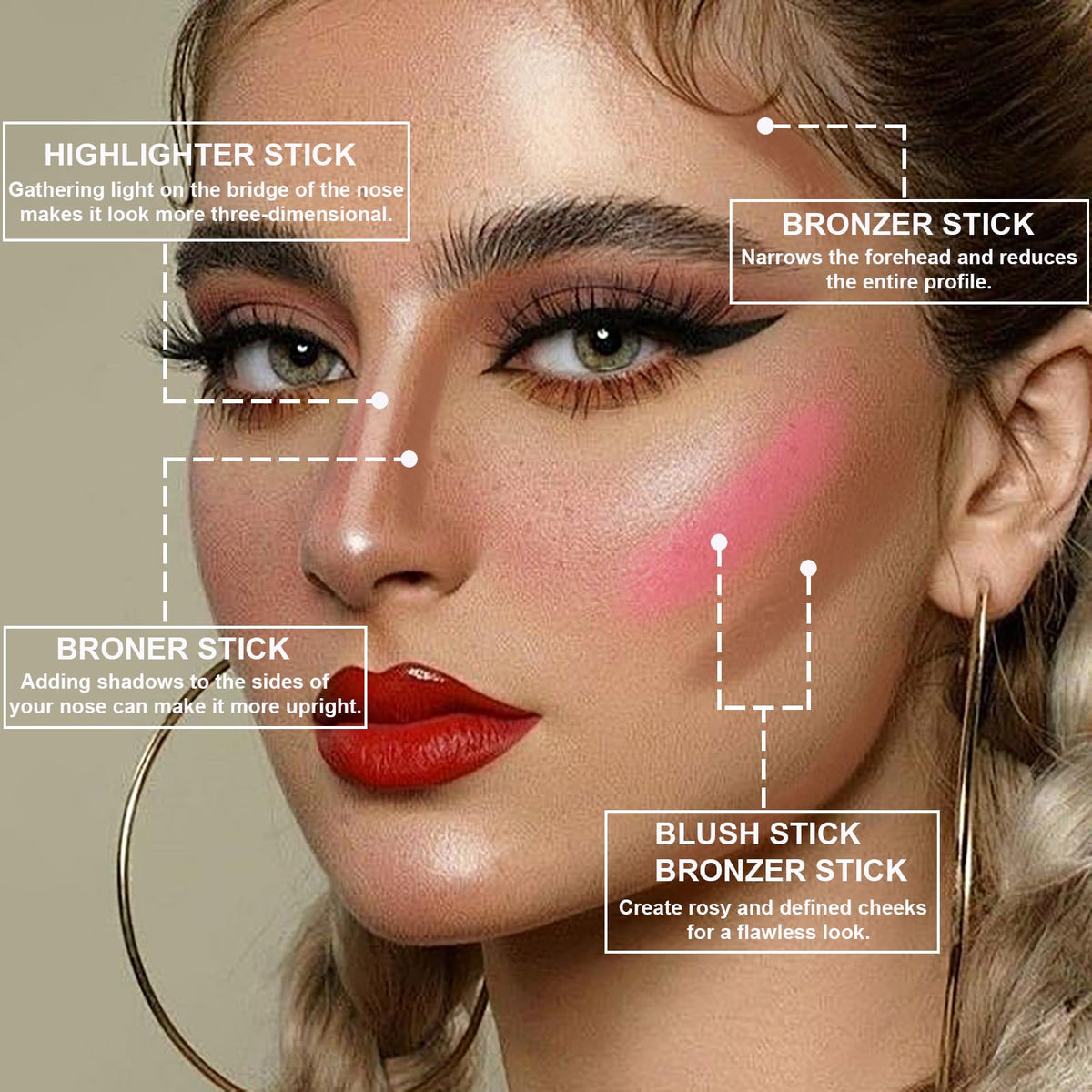 Lezero blush applied on cheek demonstrating healthy color and seamless blend