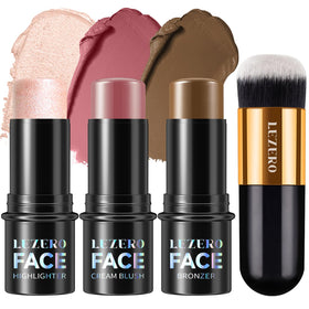 Lezero kit front packaging showing three contour sticks and compact design benefit