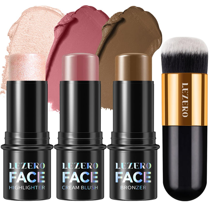 Lezero kit front packaging showing three contour sticks and compact design benefit