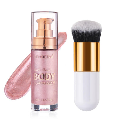 Lezero front bottle view showing pump and Sparkle Pink glow benefit