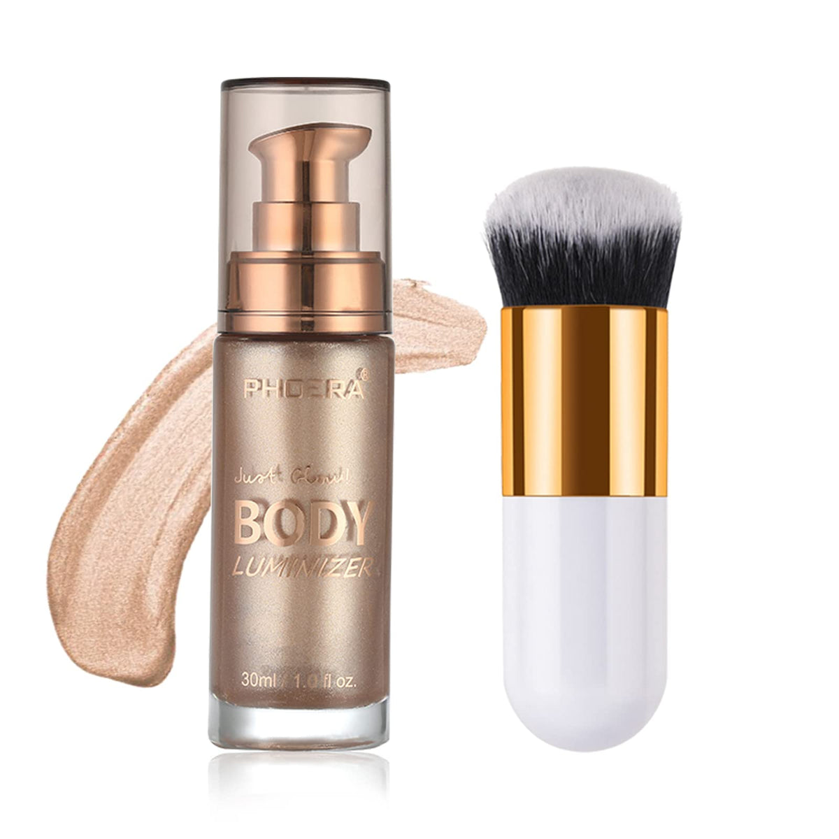 Lezero Rose Gold bottle front view showing elegant packaging and luminous effect