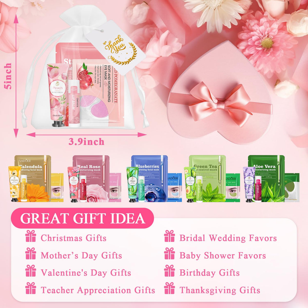 LFENYIGI organza bags and thank-you cards laid out for easy gifting
