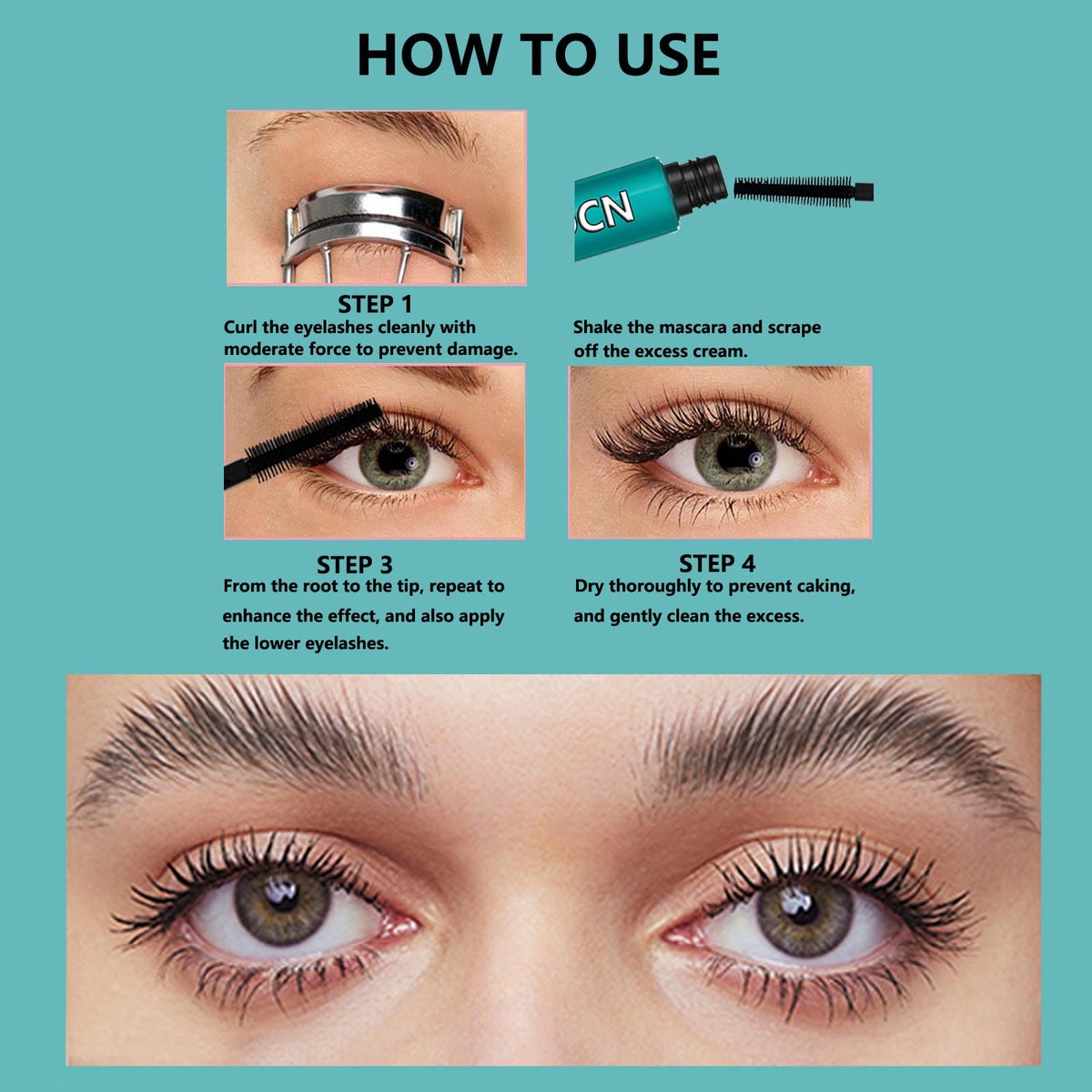 LGSZGDCN mascara in a makeup bag lifestyle scene for on-the-go convenience