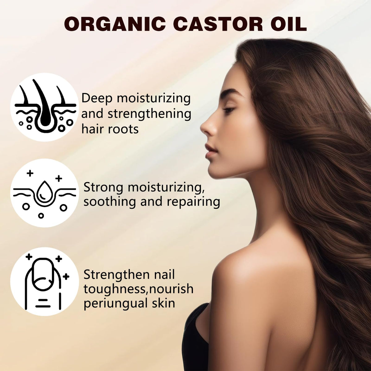 LHBMET roller applying castor oil to eyebrow for controlled nourishment