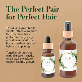 Lia Organics being sprayed onto scalp demonstrating quick root refresh