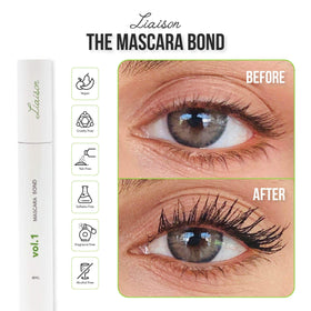 Liaison Mascara Bond on model lashes adding volume and curl