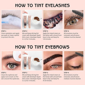 Libeauty brows after tint closeup demonstrating defined eyebrow shape