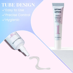 Libeauty kit components laid out with lash pads, solutions, and manual for easy organization