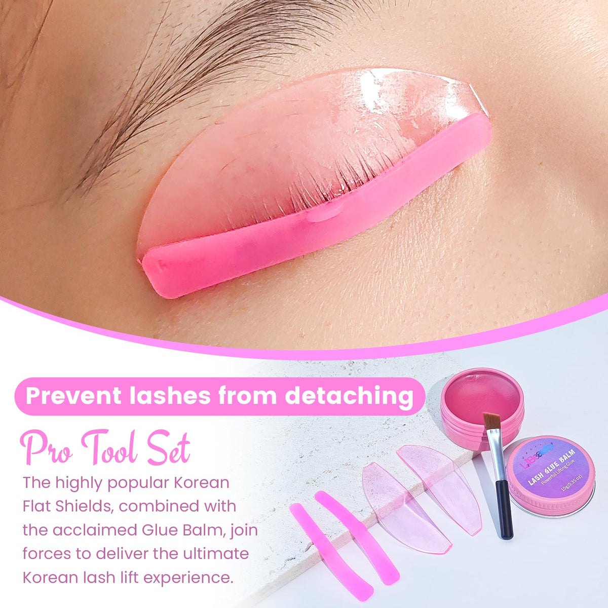 Libeauty glue balm close-up tube, showing texture and controlled application benefit