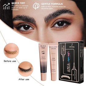 Libeauty lashes after tint showing darker, fuller-looking lashes