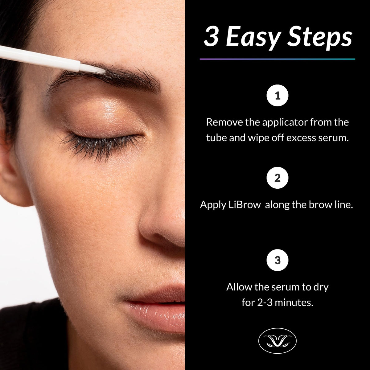 LiBrow being applied to eyebrow showing targeted easy daily use