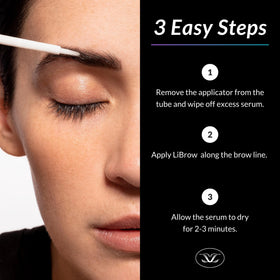 LiBrow being applied to eyebrow showing targeted easy daily use