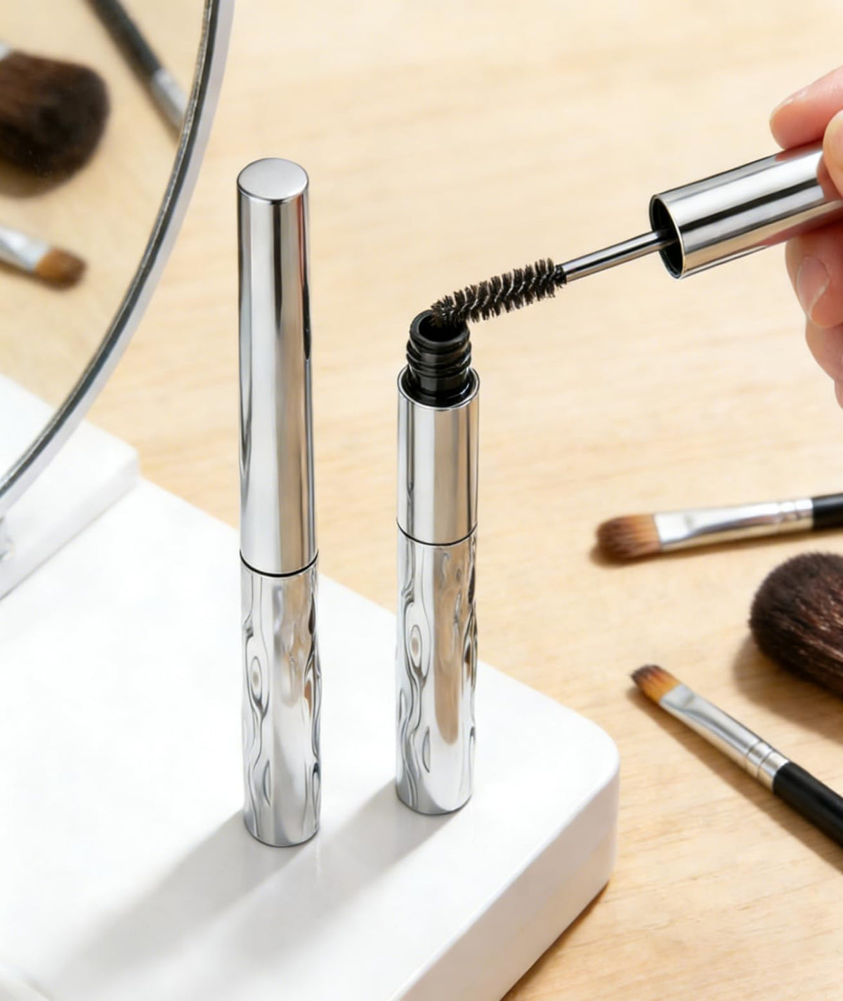 Liedrg iron metal wand close-up showing precise tip benefit: enhanced curl control
