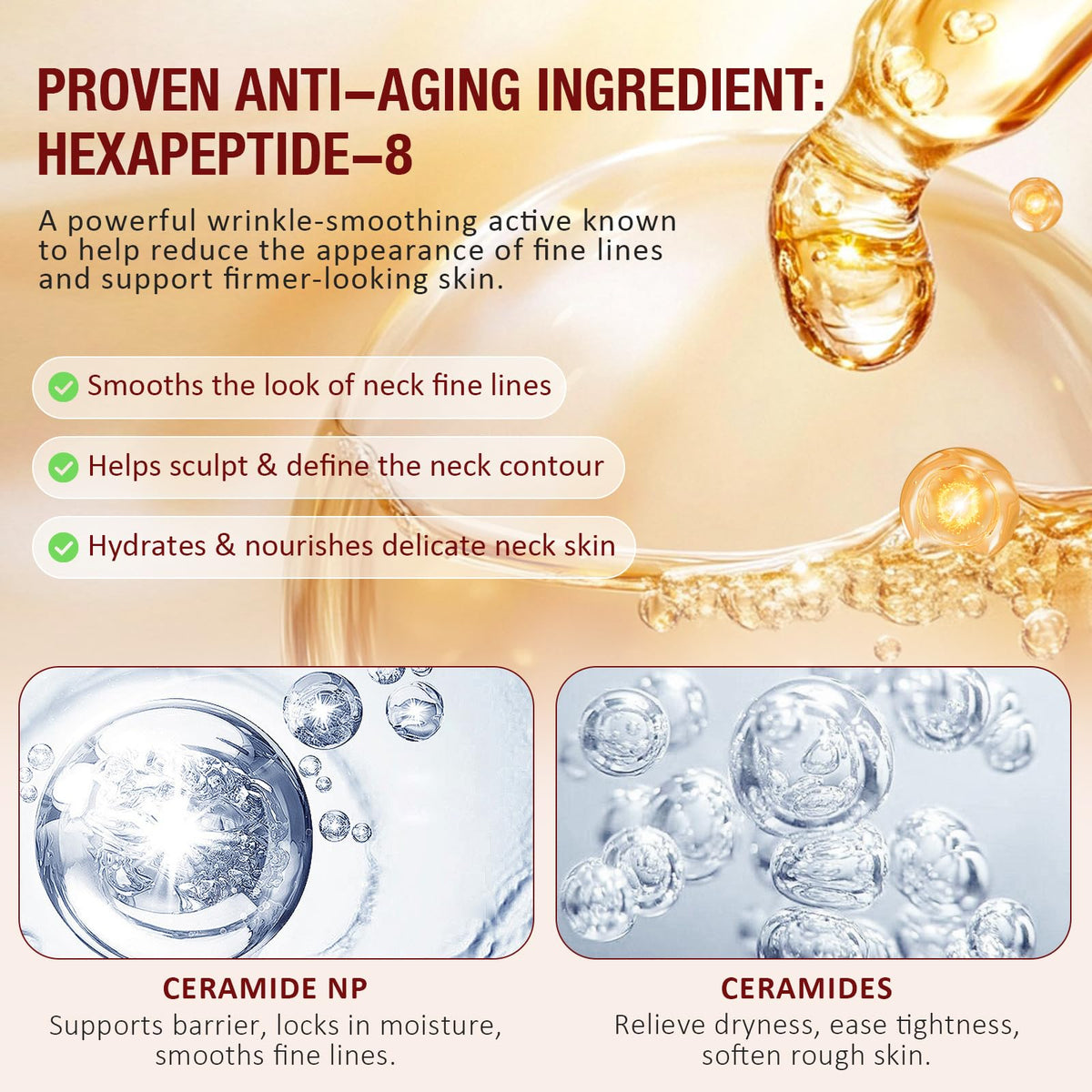 Liefiet AH-8 application demonstration massaging upward for firmer-looking neck