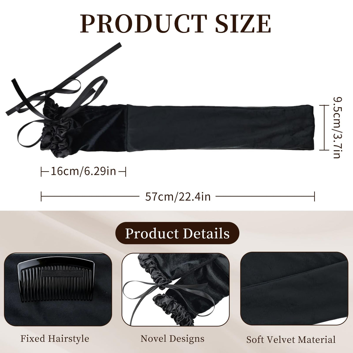 Liegaio Sleepie Tie fabric closeup showing soft material that reduces friction and frizz