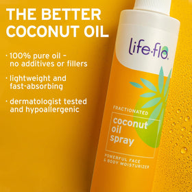 Life-Flo oil texture close-up highlighting lightweight, non-greasy feel
