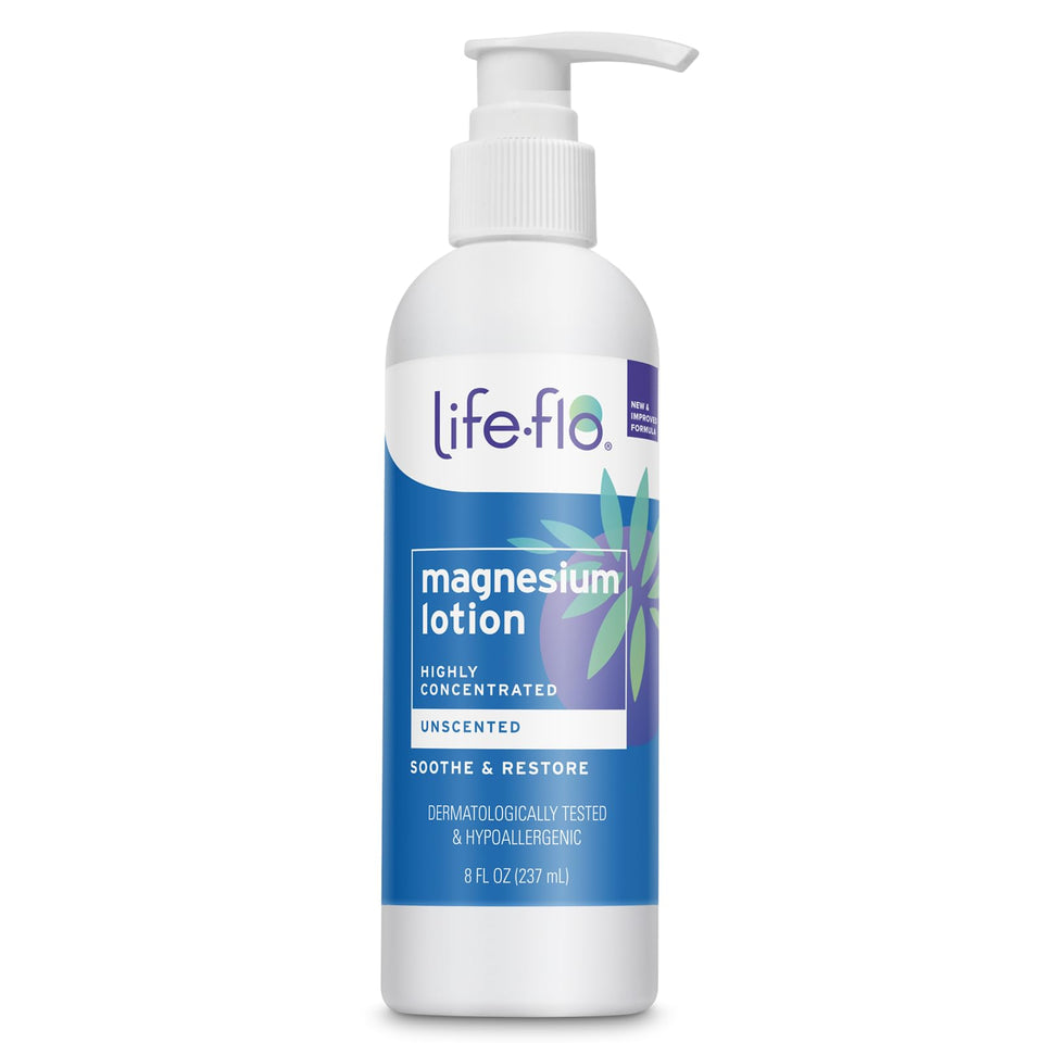 LIFE-FLO front bottle shows label and magnesium benefits clearly