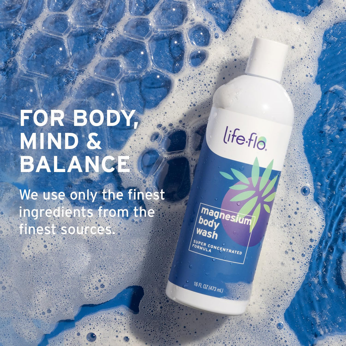 LIFE-FLO in-shower lifestyle image with energized user enjoying refreshing peppermint scent