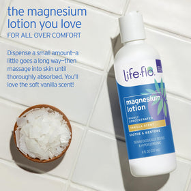 LIFE-FLO ingredient label with Zechstein magnesium source and trace element detail