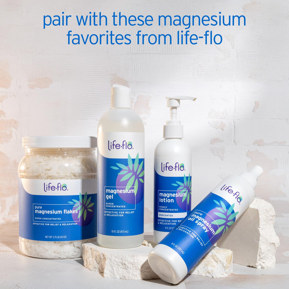 LIFE-FLO ingredients label highlighting magnesium chloride and emollients