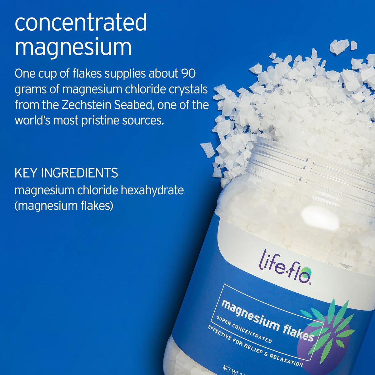 life-flo flakes close-up texture shot highlighting pure crystals and easy dissolution