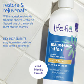 LIFE-FLO pump dispense close-up demonstrating easy one-handed application