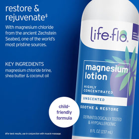 LIFE-FLO close-up of lotion texture on pump demonstrating smooth absorption